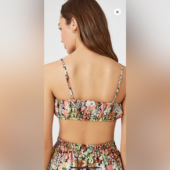 Floral Print Shirred Bralette, M - Picture 3 of 5